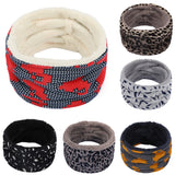 Printed Fleece Knit Collar Scarf