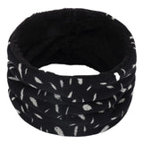 Printed Fleece Knit Collar Scarf