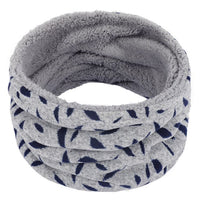 Printed Fleece Knit Collar Scarf