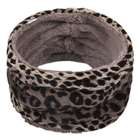 Printed Fleece Knit Collar Scarf