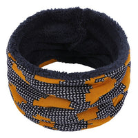 Printed Fleece Knit Collar Scarf