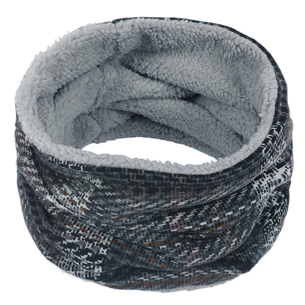 Printed Fleece Knit Collar Scarf