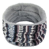 Printed Fleece Knit Collar Scarf