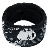 Printed Fleece Knit Collar Scarf