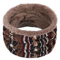 Printed Fleece Knit Collar Scarf