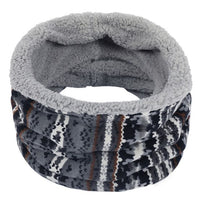 Printed Fleece Knit Collar Scarf