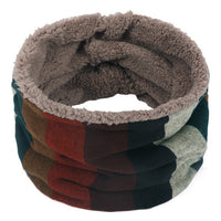 Printed Fleece Knit Collar Scarf