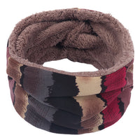 Printed Fleece Knit Collar Scarf